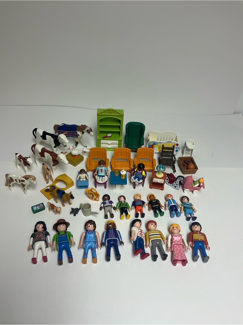Playmobil Figures Lot- People, Animals & Furniture